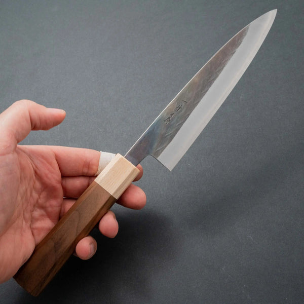 Hitohira TD Blue #2 Stainless Clad Kurouchi Gyuto 165mm Walnut Handle - Tetogi