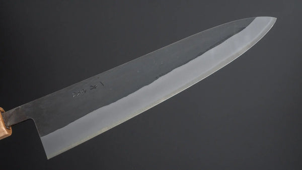 Hitohira TD Blue #2 Stainless Clad Kurouchi Gyuto 210mm Walnut Handle - Tetogi