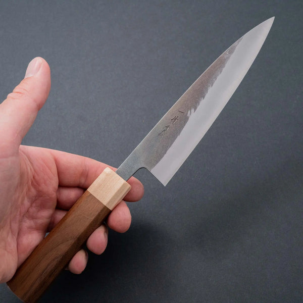 Hitohira TD Blue #2 Stainless Clad Kurouchi Petty 150mm Walnut Handle - Tetogi