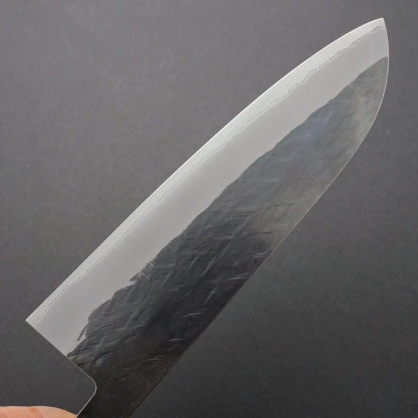 Hitohira TD Blue #2 Stainless Clad Kurouchi Santoku 165mm Walnut Handle - Tetogi