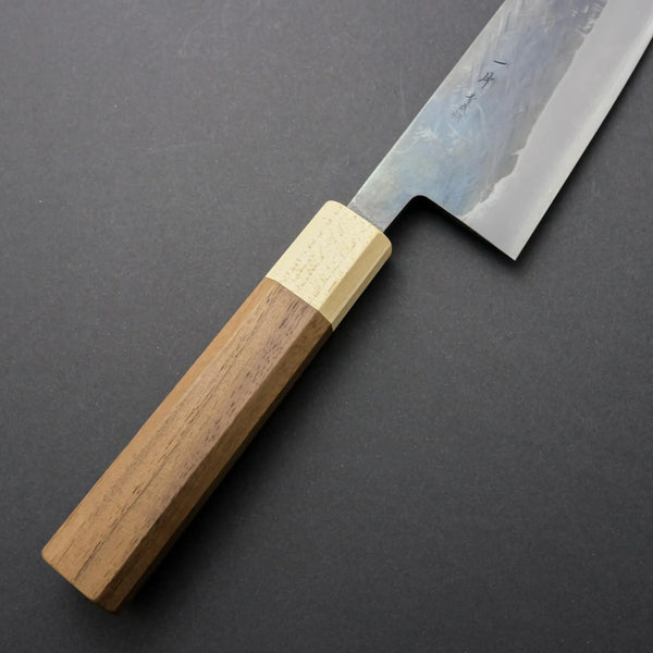 Hitohira TD Blue #2 Stainless Clad Kurouchi Santoku 165mm Walnut Handle - Tetogi