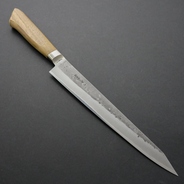 Hitohira TD Blue #2 Stainless Clad Nashiji Yo Sujihiki 240mm Walnut Handle - Tetogi