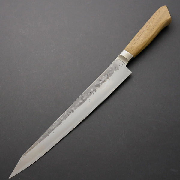 Hitohira TD Blue #2 Stainless Clad Nashiji Yo Sujihiki 240mm Walnut Handle - Tetogi