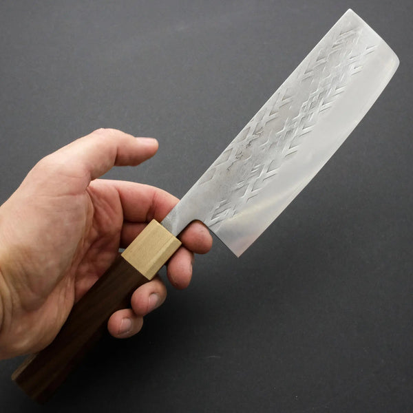 Hitohira TD SLD Tsuchime Nakiri 165mm Walnut Handle - Tetogi
