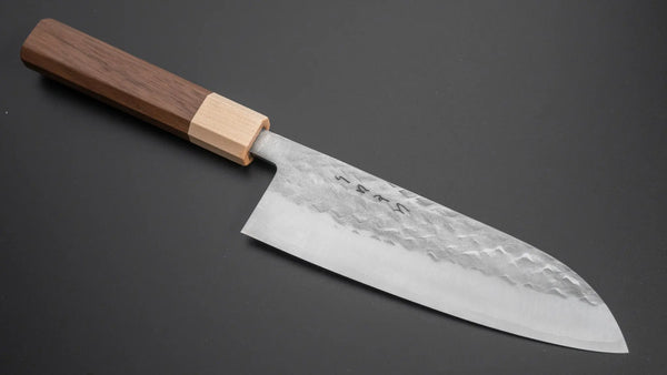 Hitohira TD SLD Tsuchime Santoku 165mm Walnut Handle - Tetogi