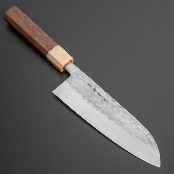 Hitohira TD SLD Tsuchime Santoku 165mm Walnut Handle - Tetogi
