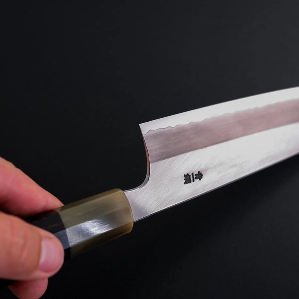 Hitohira Togashi Blue #1 Stainless Clad Gyuto 240mm Taihei Ebony Handle - Tetogi