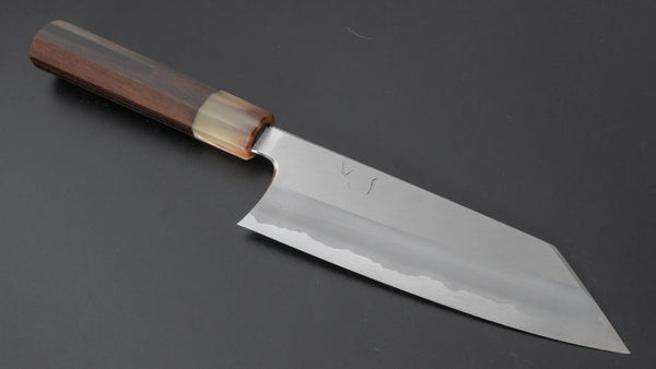 Hitohira Togashi Blue #1 Stainless Clad Migaki Bunka 180mm Taihei Makassar Ebony Handle - Tetogi