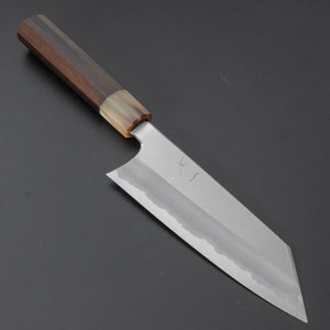 Hitohira Togashi Blue #1 Stainless Clad Migaki Bunka 180mm Taihei Makassar Ebony Handle - Tetogi