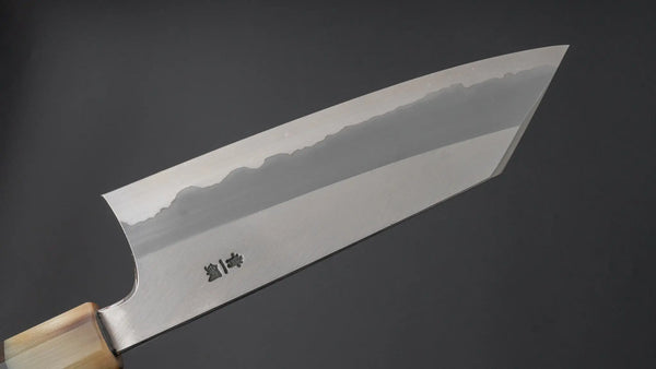 Hitohira Togashi Blue #1 Stainless Clad Migaki Bunka 180mm Taihei Makassar Ebony Handle - Tetogi