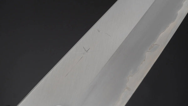 Hitohira Togashi Blue #1 Stainless Clad Migaki Gyuto 240mm Kurokaki Persimmon Handle - Tetogi