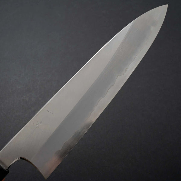 Hitohira Togashi Blue #1 Stainless Clad Migaki Gyuto 240mm Ziricote Handle (black horn) - Tetogi