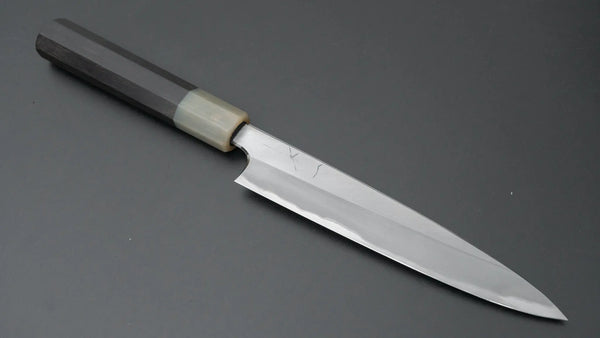 Hitohira Togashi Blue #1 Stainless Clad Migaki Petty 165mm Taihei Ebony Handle - Tetogi