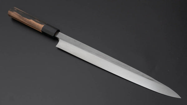 Hitohira Togashi Blue #1 Tanryumon Mizu Honyaki Yanagiba 300mm Kurokaki Persimmon Handle (Saya) - Tetogi