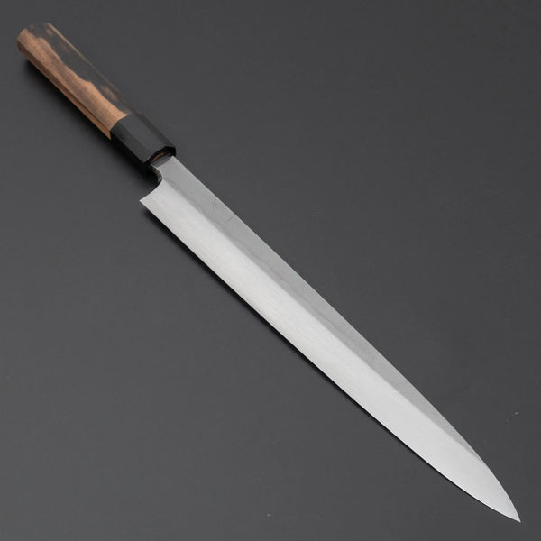 Hitohira Togashi Blue #1 Tanryumon Mizu Honyaki Yanagiba 300mm Kurokaki Persimmon Handle (Saya) - Tetogi