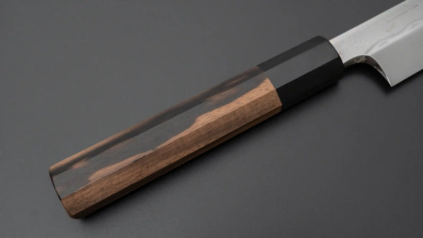 Hitohira Togashi Blue #1 Tanryumon Mizu Honyaki Yanagiba 300mm Kurokaki Persimmon Handle (Saya) - Tetogi