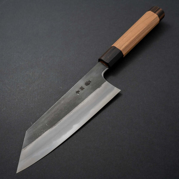 Hitohira Togashi Blue #2 Kurouchi Bunka Cherry Wood Handle (Ebony End) - Tetogi