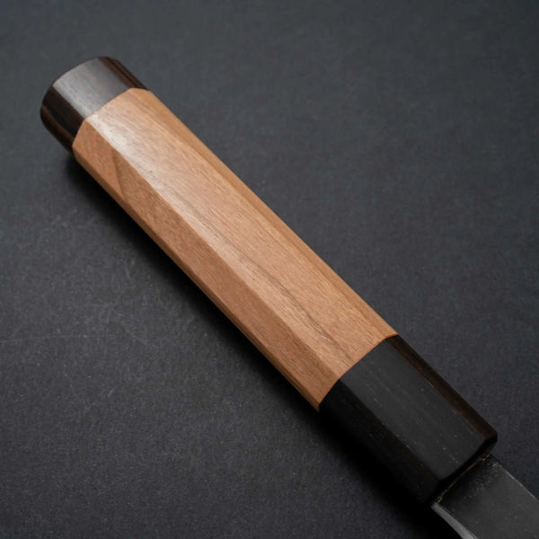 Hitohira Togashi Blue #2 Kurouchi Bunka Cherry Wood Handle (Ebony End) - Tetogi
