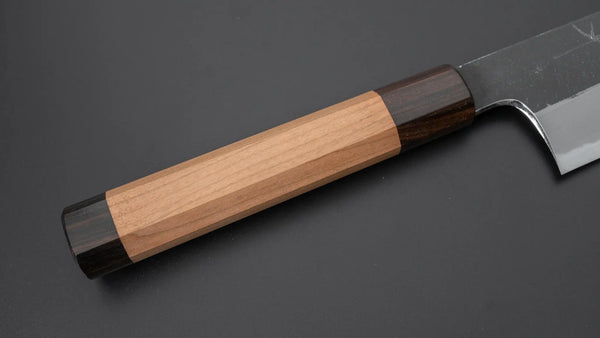 Hitohira Togashi Blue #2 Kurouchi Gyuto 240mm Cherry Wood Handle (Ebony End) - Tetogi