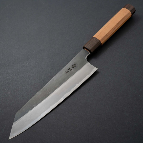 Hitohira Togashi Blue #2 Kurouchi Kiritsuke Gyuto 210mm Cherry Wood Handle (Ebony End) - Tetogi