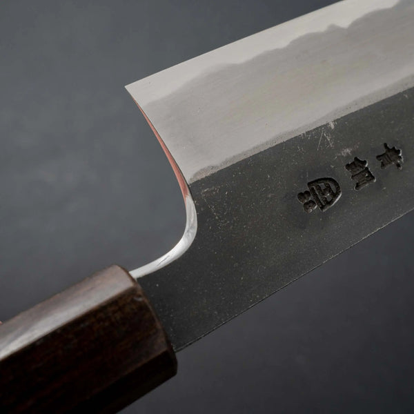 Hitohira Togashi Blue #2 Kurouchi Kiritsuke Gyuto 210mm Cherry Wood Handle (Ebony End) - Tetogi