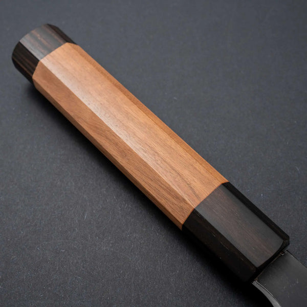 Hitohira Togashi Blue #2 Kurouchi Santoku Cherry Wood Handle (Ebony End) - Tetogi