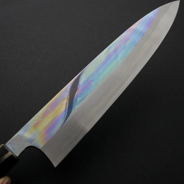 Hitohira Togashi Kyuzo Blue #1 Mizu Honyaki Gyuto 240mm Taihei Ebony Handle (#057/ Discounted/ Saya) - Tetogi