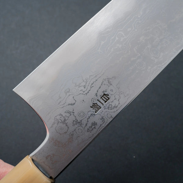 Hitohira Togashi White #1 Damascus Gyuto 240mm Ebony Handle - Tetogi