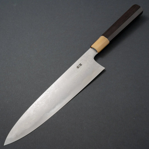 Hitohira Togashi White #1 Damascus Gyuto 240mm Ebony Handle - Tetogi