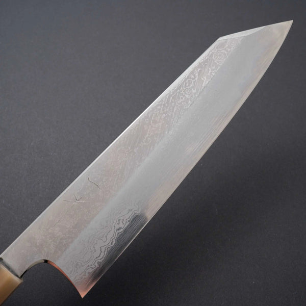 Hitohira Togashi White #1 Damascus Wide-Bevel Kiritsuke Gyuto 240mm Ebony Handle - Tetogi