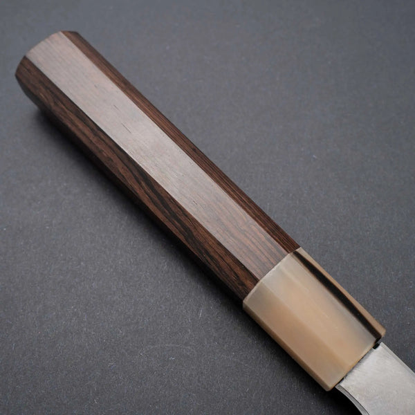 Hitohira Togashi White #1 Damascus Wide-Bevel Kiritsuke Gyuto 240mm Ebony Handle - Tetogi