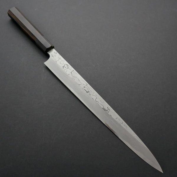 Hitohira Togashi White #1 Damascus Yanagiba 300mm Ebony Handle (Saya) - Tetogi