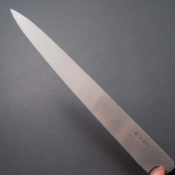 Hitohira Togashi White #1 Fuji Mizu Honyaki Yanagiba 330mm Taihei Ebony Handle (Saya) - Tetogi