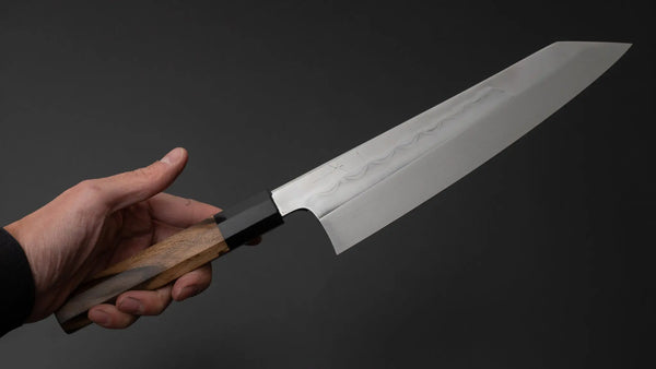 Hitohira Togashi White #1 Mizu Honyaki Kiritsuke Gyuto 240mm Kurokaki Persimmon Handle (#079/ Saya) - Tetogi
