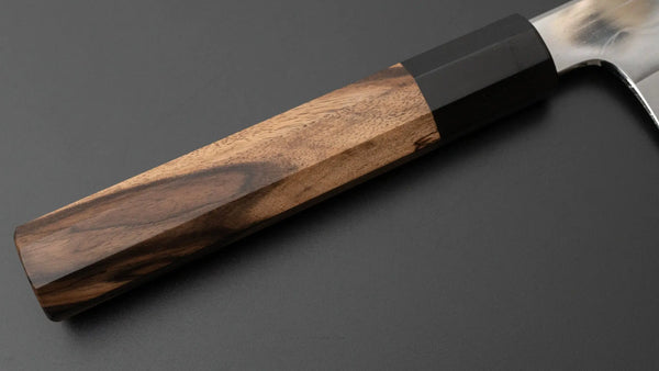 Hitohira Togashi White #1 Mizu Honyaki Kiritsuke Gyuto 240mm Kurokaki Persimmon Handle (#079/ Saya) - Tetogi