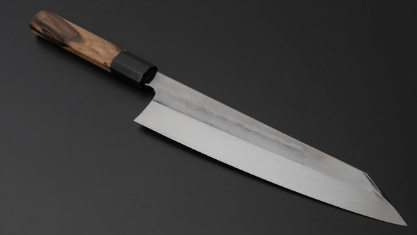 Hitohira Togashi White #1 Mizu Honyaki Kiritsuke Gyuto 240mm Kurokaki Persimmon Handle (#079/ Saya) - Tetogi