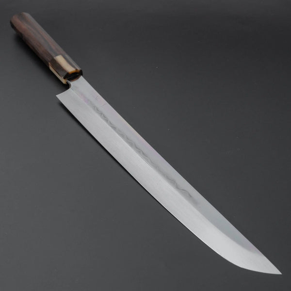 Hitohira Togashi White #1 Mizu Honyaki Yanagi Sakimaru 330mm Taihei Makassar Ebony Handle (Saya) - Tetogi