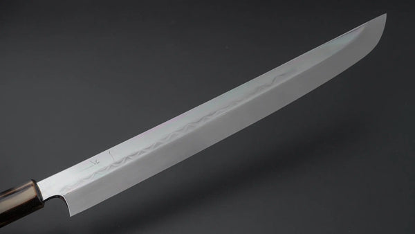 Hitohira Togashi White #1 Mizu Honyaki Yanagi Sakimaru 330mm Taihei Makassar Ebony Handle (Saya) - Tetogi