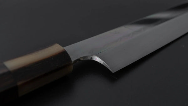 Hitohira Togashi White #1 Mizu Honyaki Yanagi Sakimaru 330mm Taihei Makassar Ebony Handle (Saya) - Tetogi