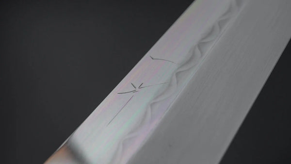 Hitohira Togashi White #1 Mizu Honyaki Yanagi Sakimaru 330mm Taihei Makassar Ebony Handle (Saya) - Tetogi