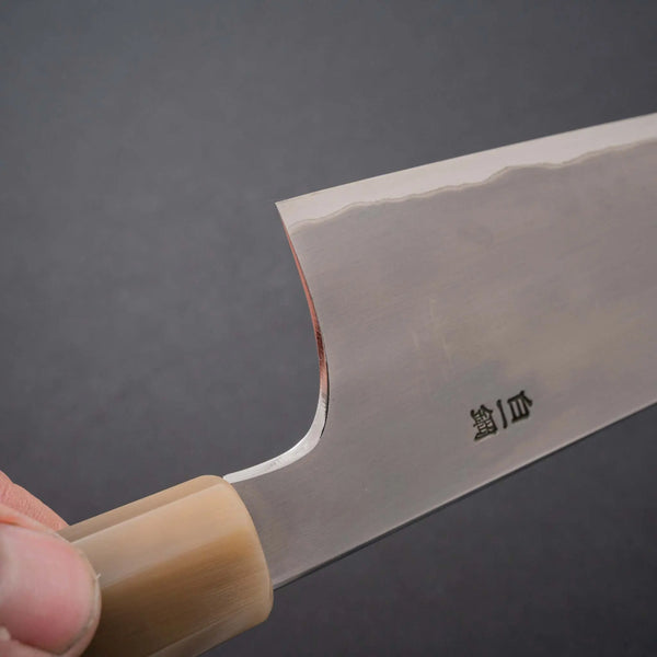 Hitohira Togashi White #1 Stainless Clad Kasumi Kiritsuke Gyuto 240mm Ebony Handle - Tetogi