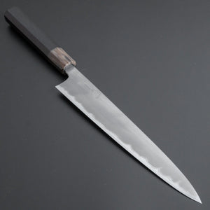 Hitohira Togashi White #1 Stainless Clad Kasumi Sujihiki 240mm Ebony Handle - Tetogi