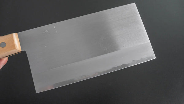Hitohira Togashi White #1 Stainless Clad Migaki Chinese Cleaver 180mm Gumi Wood Handle - Tetogi