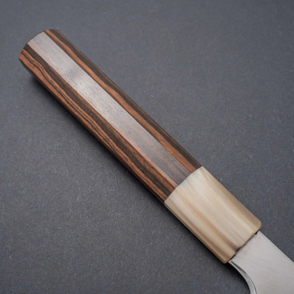 Hitohira Togashi White #1 Stainless Clad Migaki Gyuto 210mm Taihei Makassar Ebony Handle - Tetogi