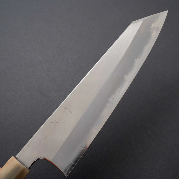 Hitohira Togashi White #1 Stainless Clad Migaki Kiritsuke Gyuto 240mm Taihei Makassar Ebony Handle - Tetogi
