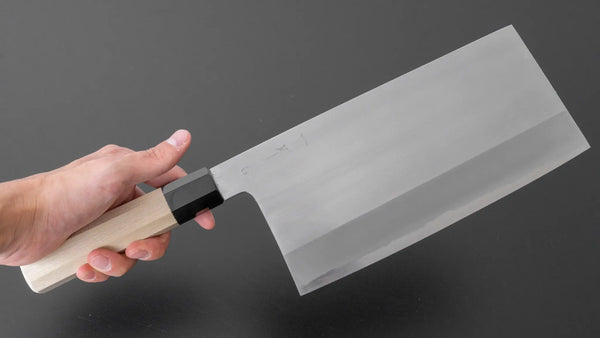 Hitohira Togashi White #2 Migaki Chinese Cleaver 220mm Ho Wood Handle (#6) - Tetogi