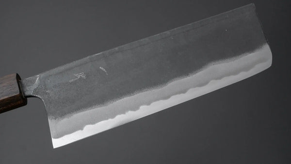 Hitohira Tosa Kurouchi Blue #2 Nakiri 170mm Walnut Handle (Ziricote Ferrule) - Tetogi