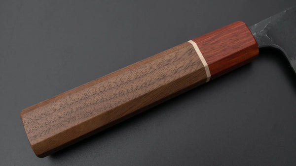 Hitohira Tosa Kurouchi Blue #2 Santoku 170mm Walnut Handle (Rengas Ferrule) - Tetogi