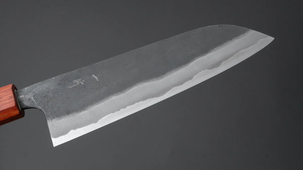Hitohira Tosa Kurouchi Blue #2 Santoku 170mm Walnut Handle (Rengas Ferrule) - Tetogi