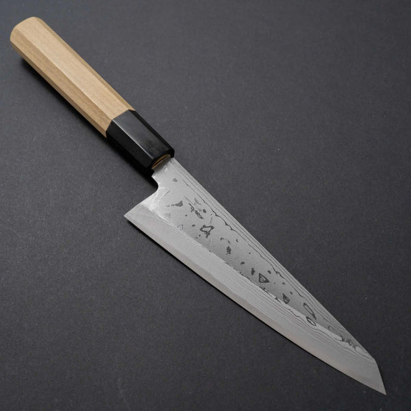 Hitohira White #2 Damascus Single-Bevel Honesuki Kaku 150mm Ho Wood Handle - Tetogi